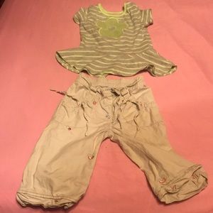 Flower shirt with flower/rainbow capris